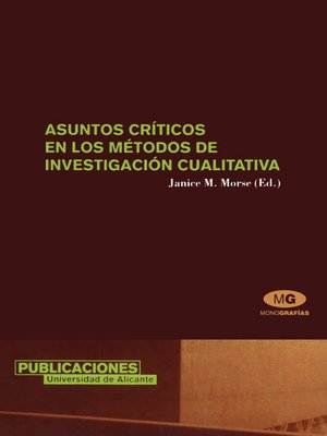 cover image of Asuntos críticos en los métodos de investigación cualitativa